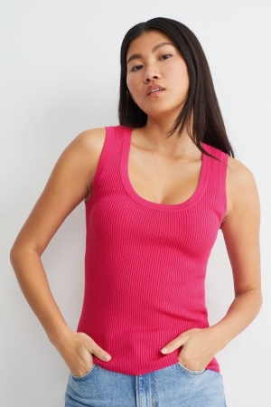 C&A Basic Lavorato A Maglia Lenzing™ Ecovero™ Rosa | 1573-OUIDK