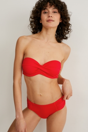 C&A Bikini Bottoms Mid Rise Rosse | 2583-GVHCB