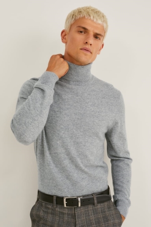 C&A Cashmere Polo Neck Grigie | 6574-CHTFK
