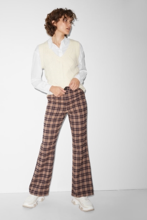 C&A Clockhouse Cloth High Vita Larghe Leg Recycled Beige | 9146-PUFNK