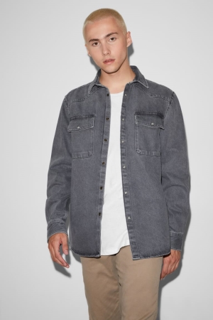 C&A Clockhouse Denim Kent Collar Grigie Profondo | 2059-KZVTM