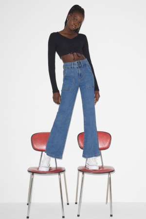 C&A Clockhouse Larghe Leg High Vita Blu | 9527-BYMVN