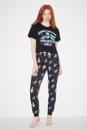 C&A Clockhouse Pyjamas Powerpuff Girls Nere | 5384-WLDNZ