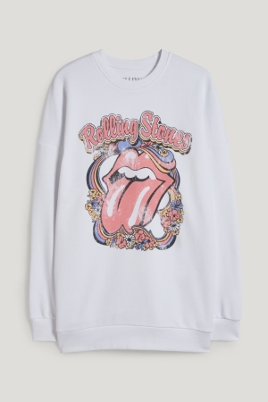 C&A Clockhouse Rolling Stones Bianche | 2806-OVAUG