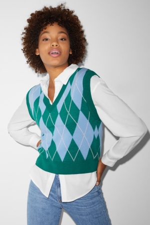 C&A Clockhouse Slipover Check Verdi | 6792-ZAMKI