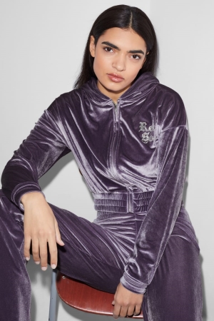 C&A Clockhouse Velvet Cropped Viola | 9540-DVTRG