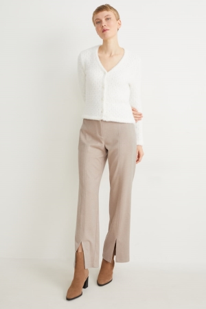 C&A Cloth Mid-rise Vita Larghe Leg Beige | 1038-LFAOG