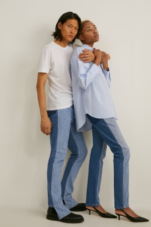 C&A E.L.V. Denim Dritto High Vita Genderneutral Recycled Blu Blu Chiaro | 4638-AVLPX