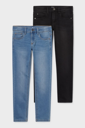 C&A Extended Sizes Multipack Of 2 Slim Jog Denim Blu | 8541-GUBRS