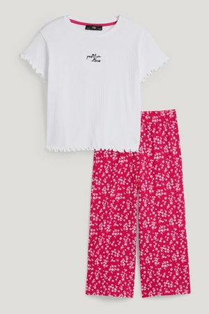C&A Extended Sizes Set Sleeve And 2 Piece Bianche Rosa | 7459-MBZJH