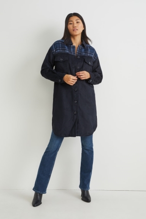 C&A Flannel Shacket Blu Scuro | 2794-TYRUC