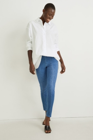 C&A Jegging High Vita Magro Fit 4 Wway Stretch Blu | 4517-TAFHL