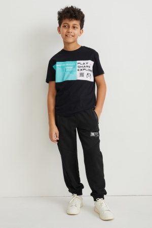 C&A Joggers Augmented Reality Motif Nere | 1259-TZEKX