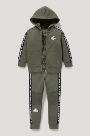 C&A Jurassic World Zip-through, Long Sleeve And Joggers Verdi Scuro | 0785-MDOGC