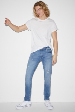 C&A Magro Lycra® With Recycled Cotone Blu Blu Chiaro | 6932-JFTYQ