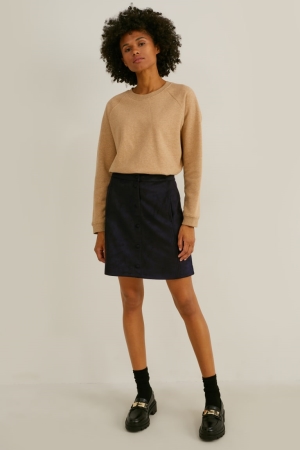 C&A Mini Faux Scamosciate Nere | 4935-MHGZX