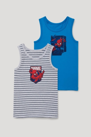 C&A Multipack Of 2 Spider-man Vest Organic Cotone Grigie | 2619-DUYPK