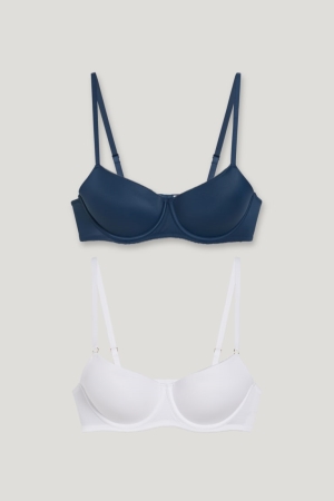 C&A Multipack Of 2 Underwire Bra Full Coverage Imbottito Bianche | 7152-TQWRV