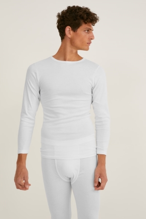 C&A Multipack Of 2 Vest Magro Rib Organic Cotone Bianche | 1267-NZIWQ
