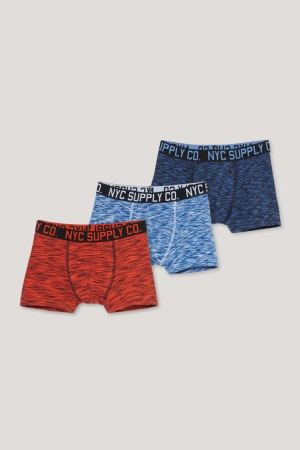 C&A Multipack Of 3 Boxer Organic Cotone Arancioni Blu Scuro | 7631-QOXZR