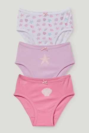 C&A Multipack Of 3 Briefs Organic Cotone Rosa | 4721-NABDW