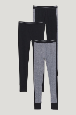 C&A Multipack Of 3 Long Pants With Organic Cotone Nere | 4360-ZRICY
