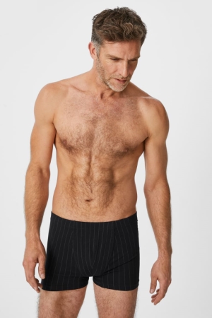 C&A Multipack Of 3 Trunks Organic Cotone A Strisce Nere | 7306-HXDJC