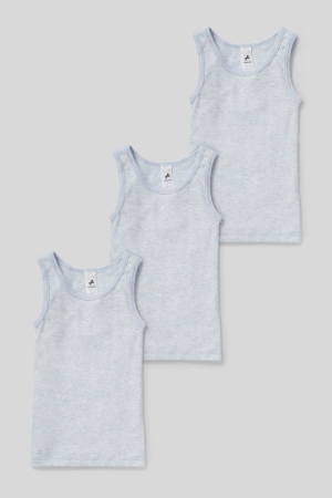 C&A Multipack Of 3 Vest Organic Cotone Blu Chiaro | 9063-MVOIX