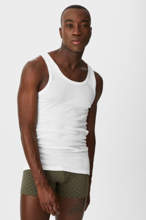 C&A Multipack Of 5 Vest Organic Cotone Bianche | 7149-EPCKO