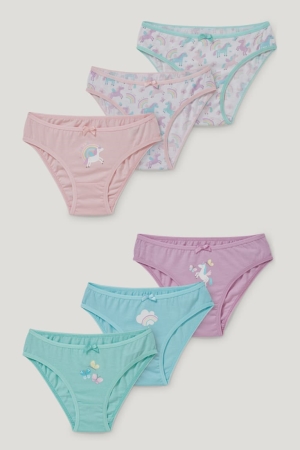 C&A Multipack Of 6 Briefs Organic Cotone Menta Verdi | 0652-TCRQY