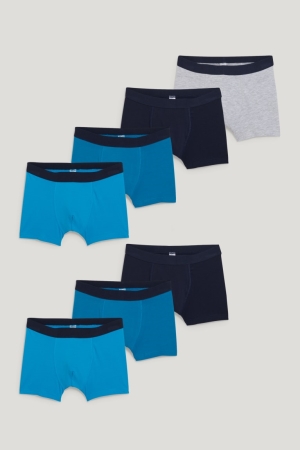 C&A Multipack Of 7 Boxer Organic Cotone Blu Scuro | 1390-ZNWTJ