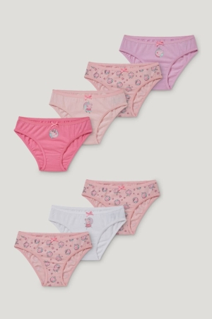 C&A Multipack Of 7 Peppa Pig Briefs Organic Cotone Rosa | 3408-ISVFZ