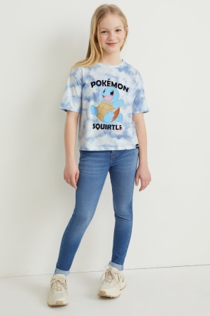 C&A Pokémon Sleeve Bianche Blu Chiaro | 3817-LKSYT
