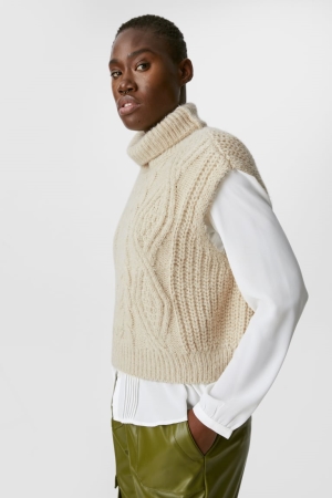 C&A Polo Neck Slipover Bianche | 1352-ECKTL