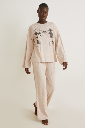 C&A Pyjamas Polka Dot Disney Beige | 9045-USAXW