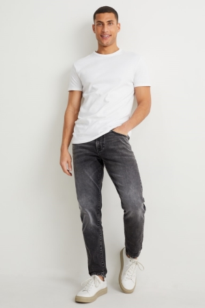 C&A Tapered Lycra® Recycled Blu Grigie Scuro | 1026-NPIFK