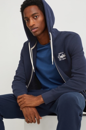 C&A Zip-through With Hood With Recycled Polyester Blu Scuro | 3586-PHAFX