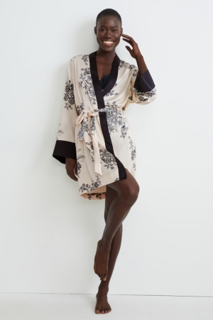 C&A ing Gown Floral Beige | 4576-WUBJG